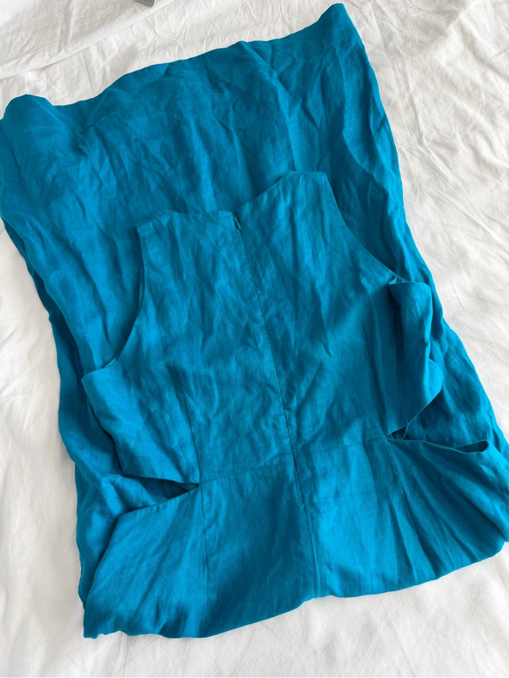 Boden Bright Blue Midi Dress with Side Cutouts - Picture 9 of 13